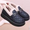 Soft Leather and Velvet Small Leather Shoes, New Winter Fluffy Shoes, Thick Heels and Thick Soles.