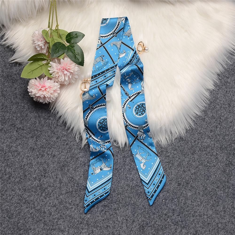 Luxury Horse Cloak Brand Scarf Fashion Design 100% Silk Scarf Women Headwear Skinny Bag Hair Scarves Neckerchief