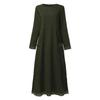 LYRIA New Autumn and Winter Loose Long Skirt Plus Velvet Sweatshirt Casual Dress Women Fashion Solid O Neck Long Sleeve Holiday Dress 5XL