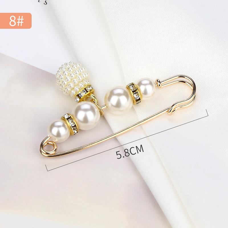 Pearl Anti-Exposure Brooch: Women's Waist-Cinching Pin & Clothing Decoration