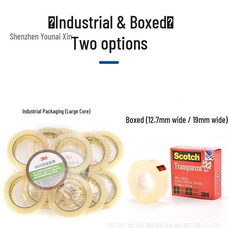 3M Transparent Tape 600: Residue-Free Adhesion Test Tape for Ink, Spray Paint, Stickiness & Tensile Strength