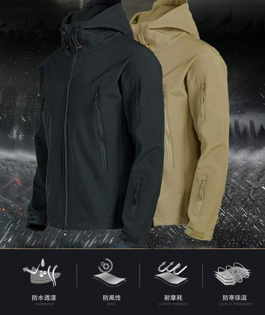 LANBAOSI Tactical Military Softshell Cold for Outdoor and Work Camouflage Size M Men's Jacket, Warm, Camouflage, Fleece-Lined, Multi-Purpose, Hooded,