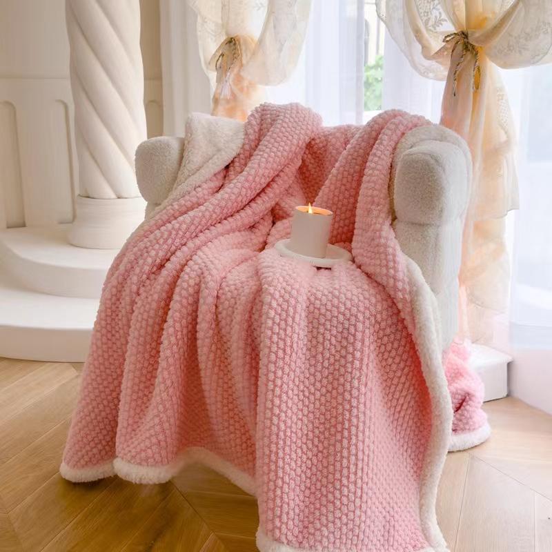 Niebieski w kropki Ciepły Gruby Koc Rzutowy Sypialnia Salon Jednokolorowy Wielofunkcyjny Koc Podróżny Kempingowe Kocyki do Spania