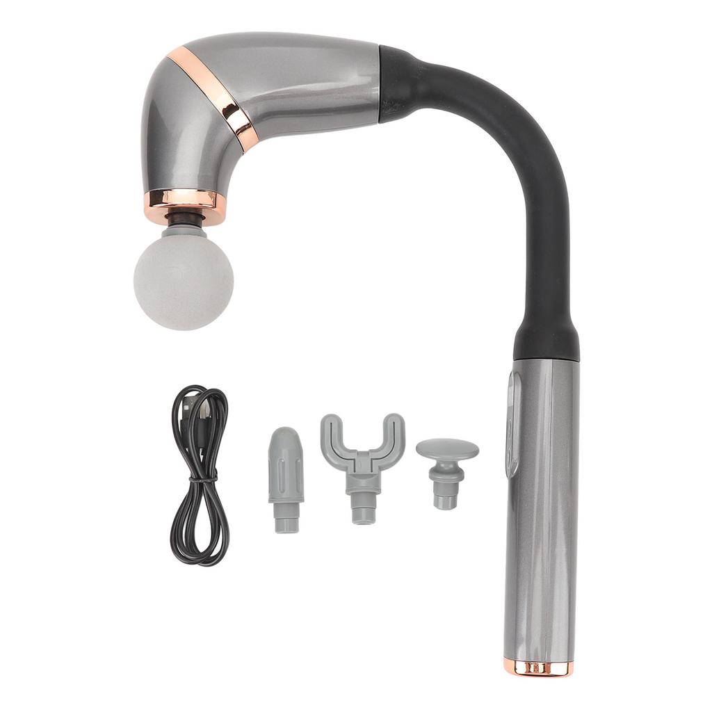 Massage Gun with Extension Handle U Shaped Deep Tissue 4 Massage Heads 6 Speed Levels Percussion Mas
