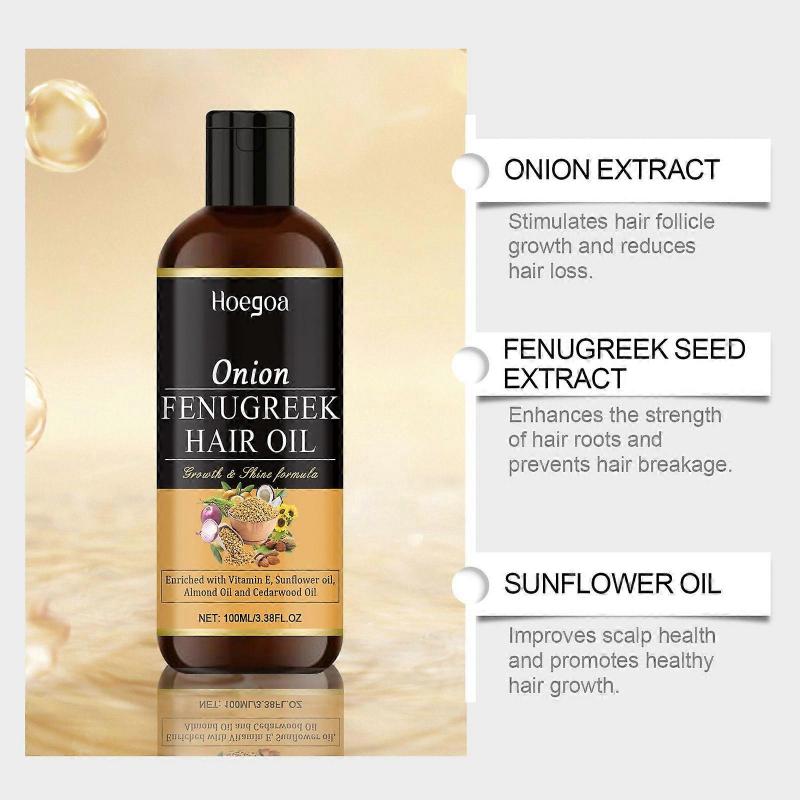 Hoegoa Onion Hair Care Essential Oil Hair Moisturizing Care Gloss Smooth Hair Essential Oil
