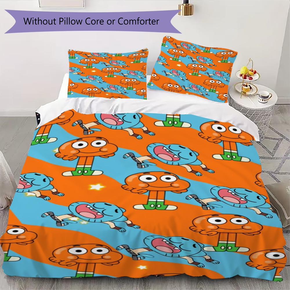 

Amazing World Gumball Pattern Bedding uilt Set uilt Cover Pillowcase Home Decoration Birthday Gift (1 * duvet cover + 2 * pillowcase without core)197 135x200cm