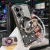 Glitter Plating Shockproof Case For Reno 13 Pro 13F Fundas Crystal Bracelet Magsafe Phone Holder Cover