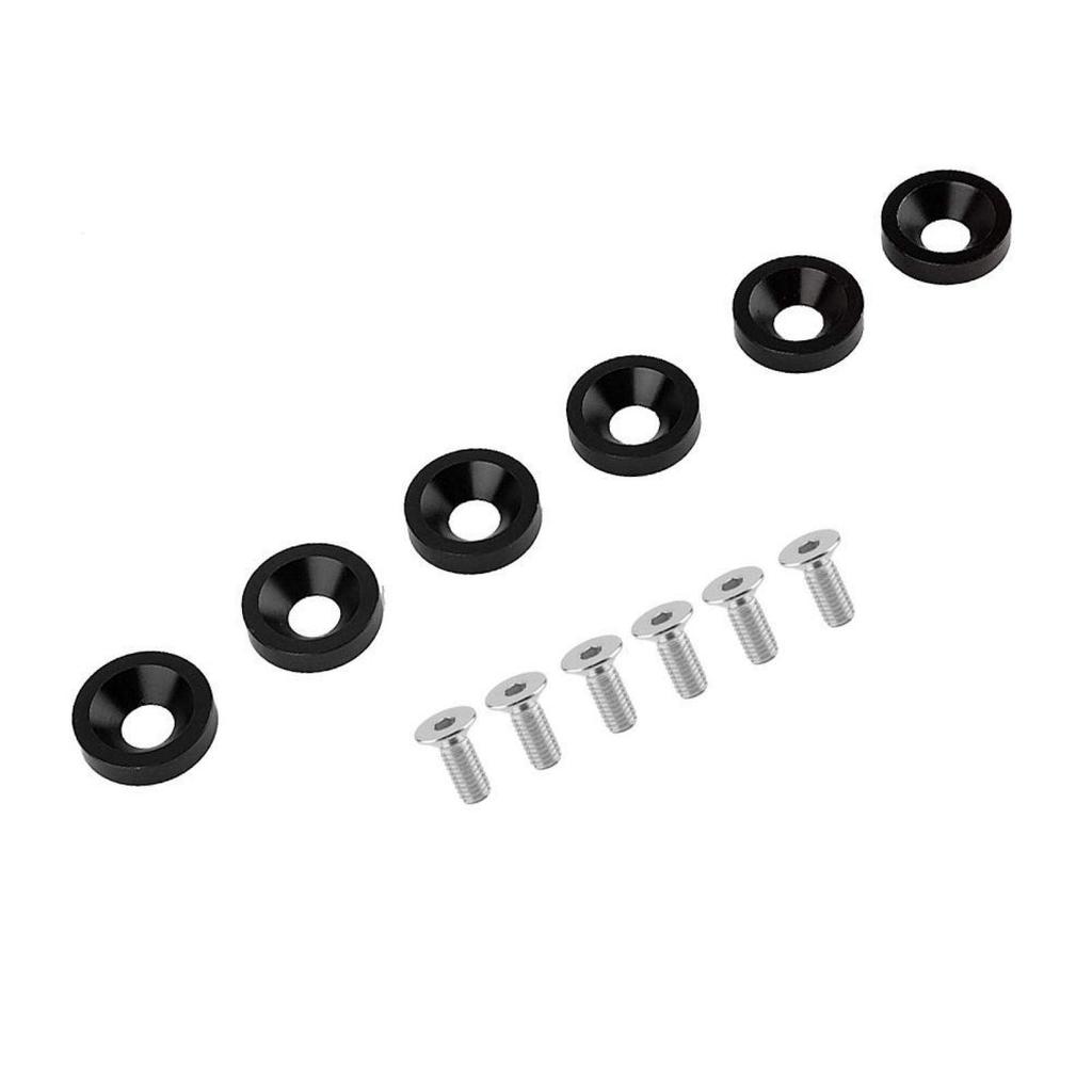 Bolt, M8 Fender Washer-Qiilu6pcs Car Bike Fender Bumper License Plate Frame Engine Cover Washer/Bolt Kit (Black)