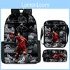 Football Cartoon Messi Printing Kids Double Shoulder Backpack For School Use