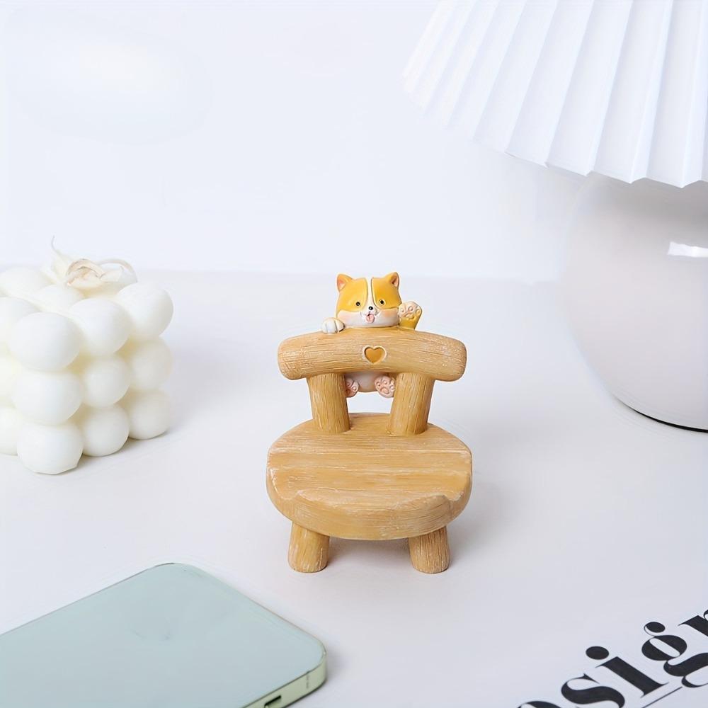 Cute Cat Cellphone Holder Stand Mini Chair Shape Kitty Dog Pet Phone Stand Desk Ornament Smartphone Stand Home Office Decor