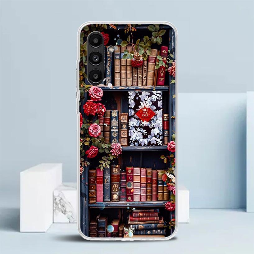 Read Books Illustration Reading Cover for Samsung Galaxy A17 A37 A57 A16 A26 A36 A56 A15 A14 A55 Phone Case A13 A53 A25 A35 A24