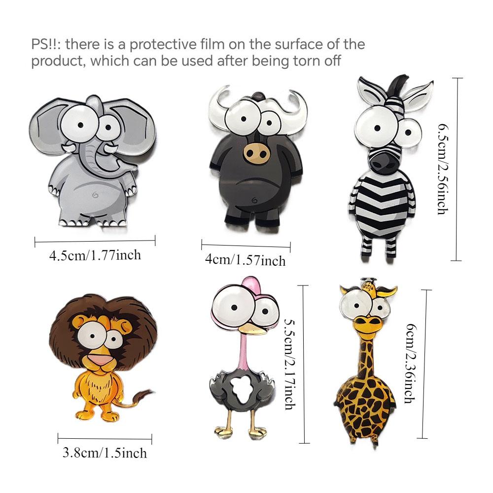 

6 шт. Персонализированные 3D мультяшные магниты на холодильник с животными, магниты для сообщений на холодильник, доску, белую доску, корейский декоративный