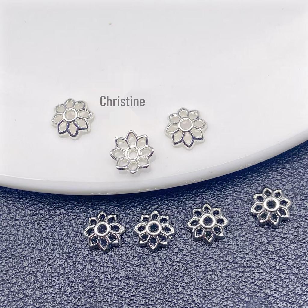 8mm Hollow Eight-Petal Flower Cap for DIY Jewelry and Beading