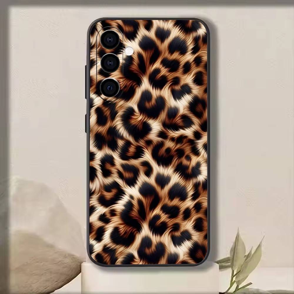 Leopard Print Tiger Skin Phone Case For Samsung Galaxy A73,A72,A71,A70,A53,A52,A51,Others Soft Black Cover