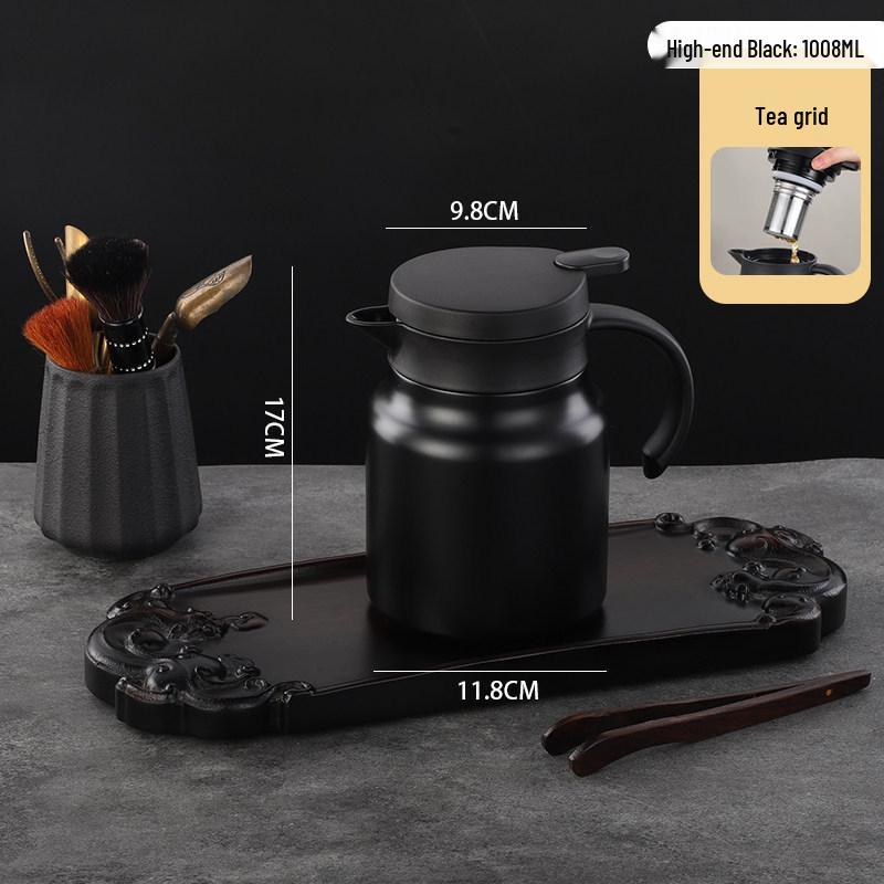 Stainless Steel Large Capacity Tea Thermos with Water Separation for Slow Brew Tea at Home