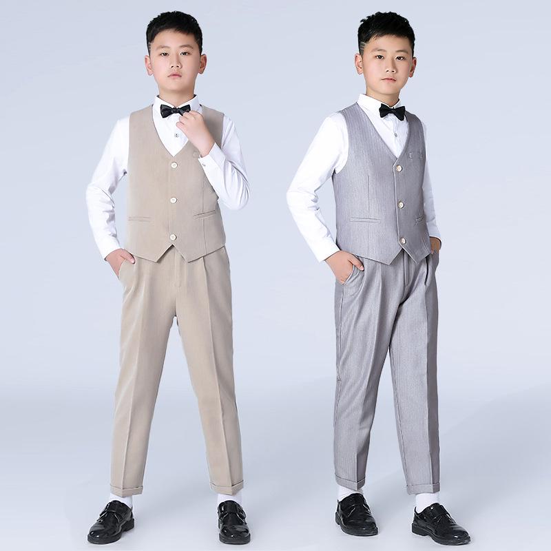 Children's Autumn Formal Wear: British-Style Blazer and Suit Set for Boys, Ideal for Weddings and Performances