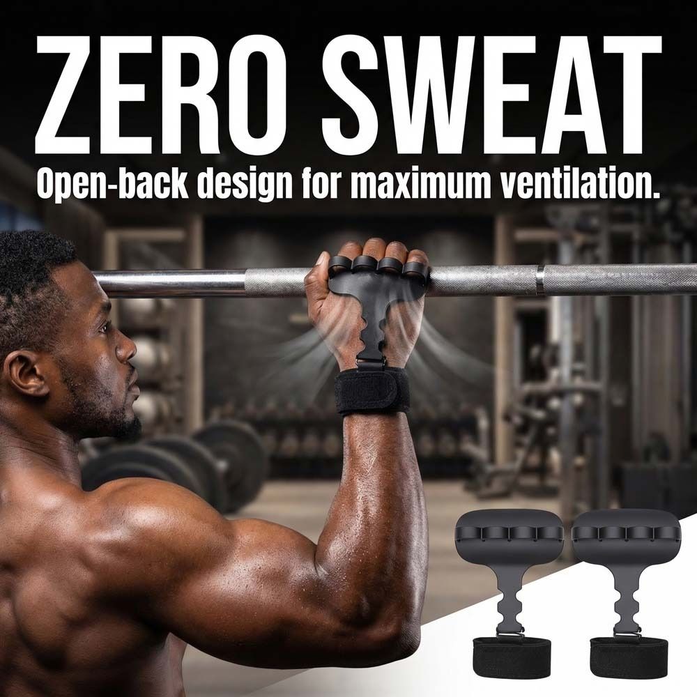 1 Pc/ Pair Silicone Material Lifting Grips Ergonomic Shape Anti-Slip Grips  Gym Workout