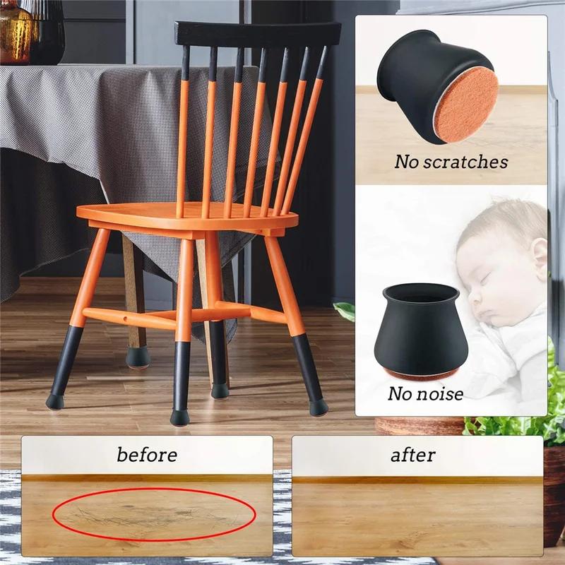 16 buc Capace pentru picioare de scaune din silicon Tampoane de protecție pentru picioare Mobilier Huse de masă șosete dopuri Acoperire pentru mobilier Picioare de nivelare Decor acasă
