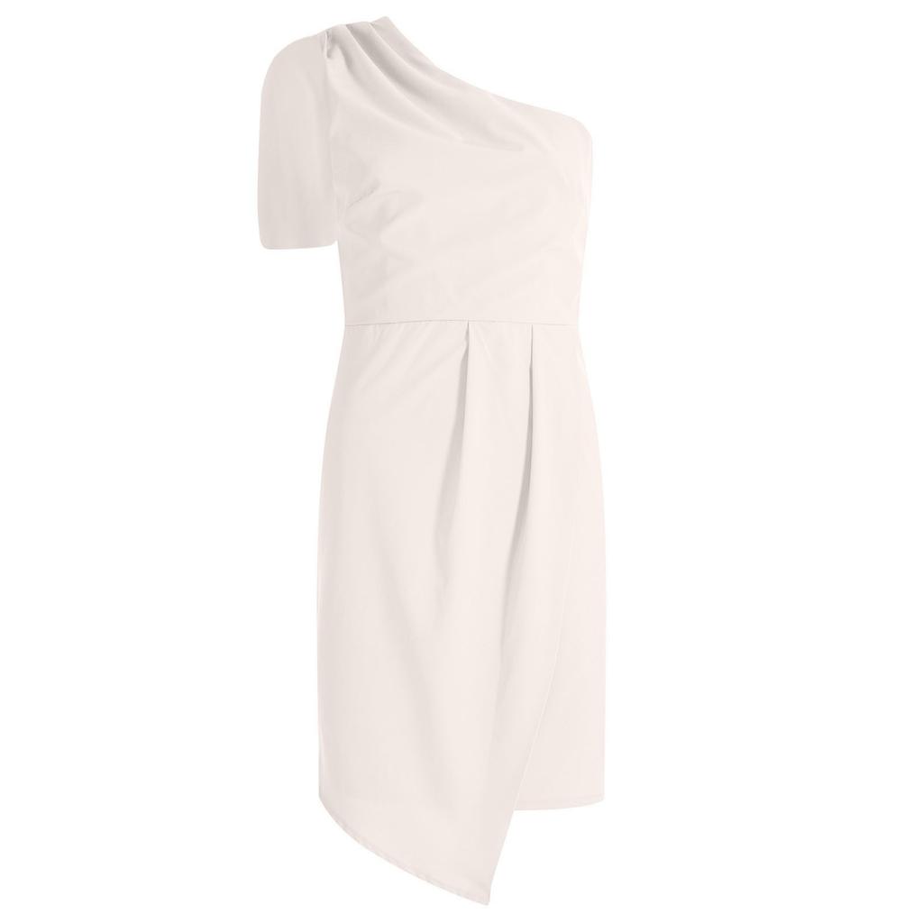 Women Casual Solid Color One-Shoulder Sleeveless Tie Dress Short Skirt