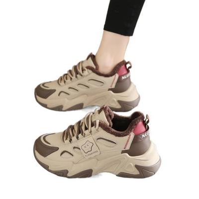 Fleece verdickte Sportschuhe Winter neue dicke Sohle warme Baumwollschuhe lässige Papa-Schuhe