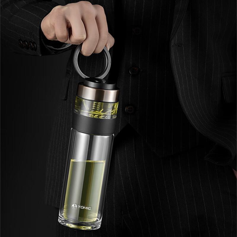 TOMIC TG80708 Double-Layer Tea Infuser Glass Bottle