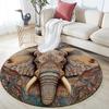 Sacred Elephant Pattern Round rug,Carpet Rug for Living Room Bedroom Sofa Playroom Decor,Non-slip Floor Mat,Holiday Gifts and Birthday Gifts