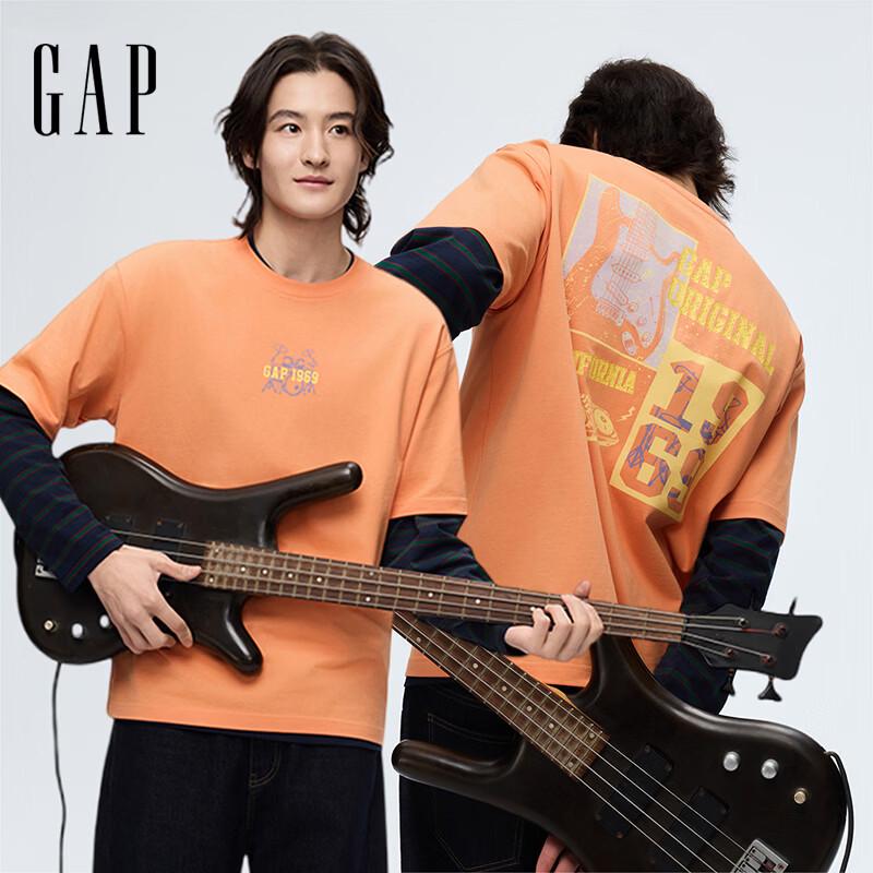 GAP Unisex Loose Fit Cotton Printed T-Shirt 170/92A