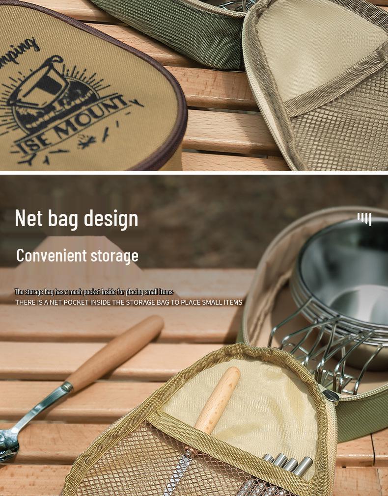 Förvaringsväska för utomhus Sierra-koppar med stor kapacitet - Oxford-tyg camping skål- och bestickväska