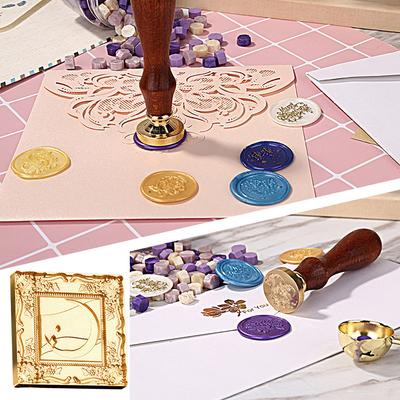 Photo Frame Sealing Wax Stamp Heads 25-30mm 3D Embossed Art Seal Heads Brass Retro DIY Craft Decor Tool for Envelopes Card