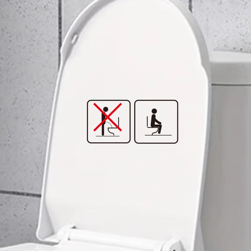 Ministertric Please Sit Down Toilet Sign Sticker