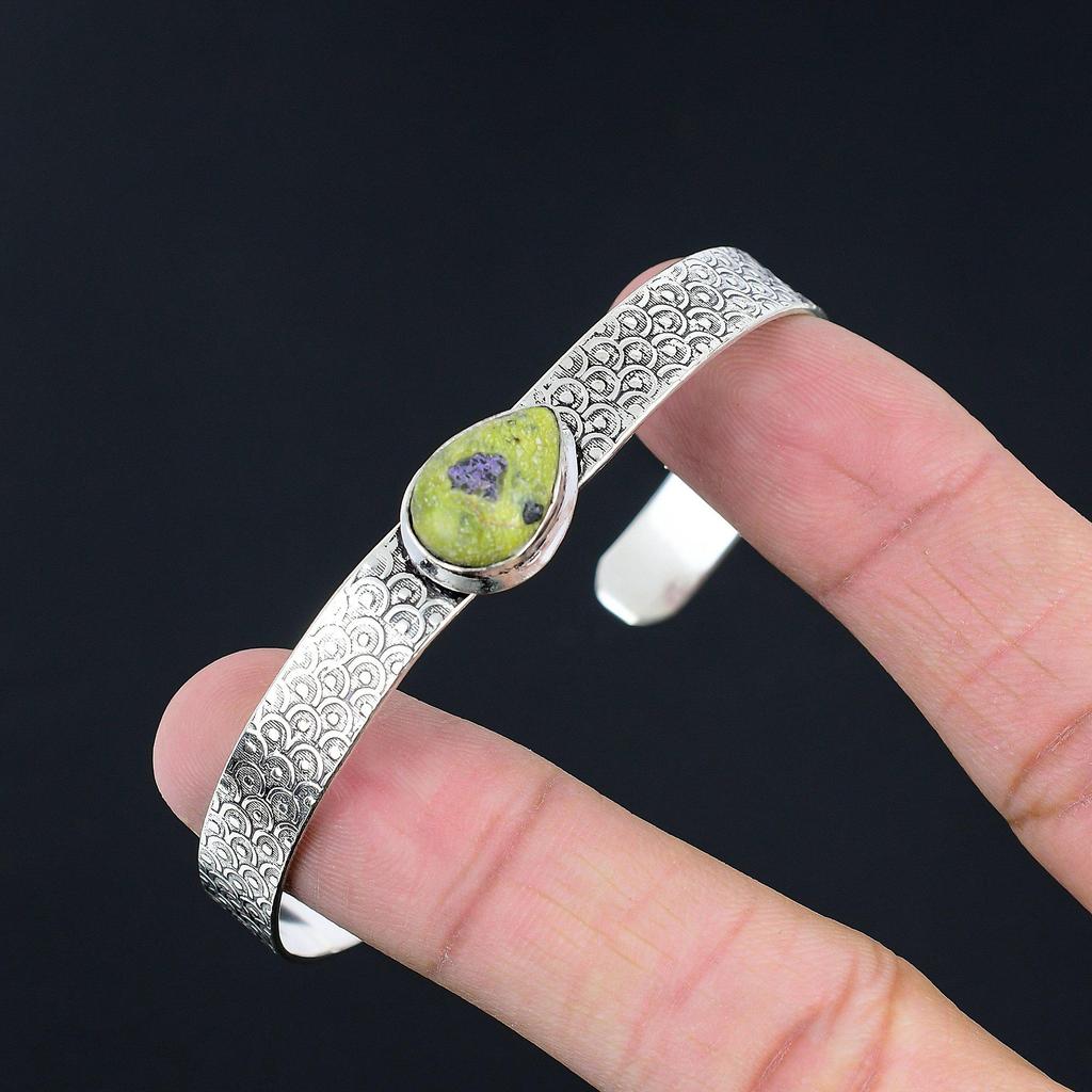 Friendship Day Deal Sterling Silver Atlantisite Gemstone Unique Bangle Jewelry