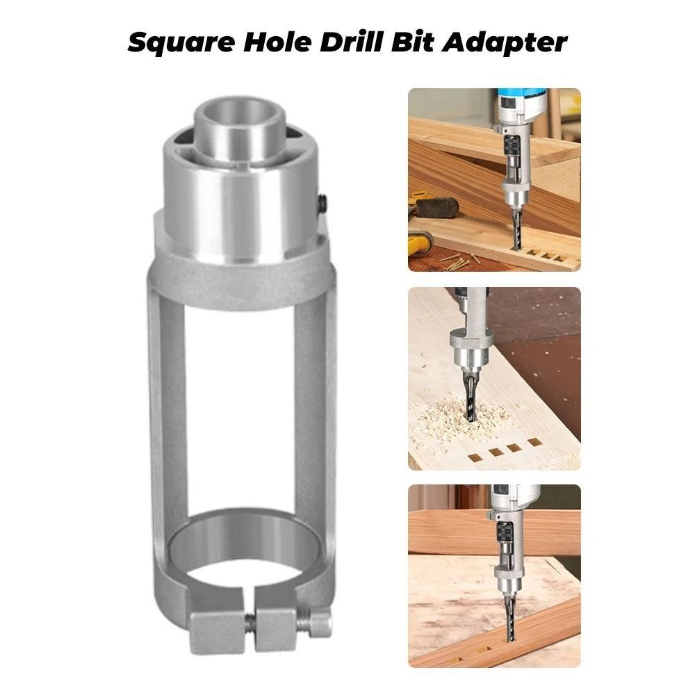 Mortising Square Hole Drill Bit Adapter Convenient Fixing Joint Mortiser Bit  Woodworking