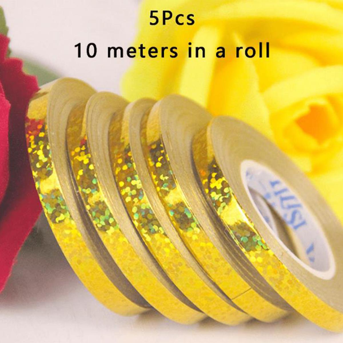 

5 шт./упак., высококачественные лазерные золотые красные синие ленты для воздушных шаров, аксессуары для украшения золотой