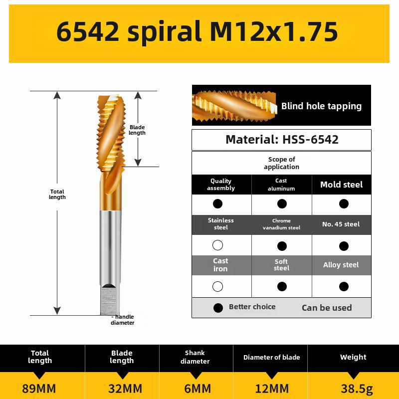 Cobalt-Enhanced Tap Set: Sharp Titanium-Plated and Stainless Steel Punching Tools