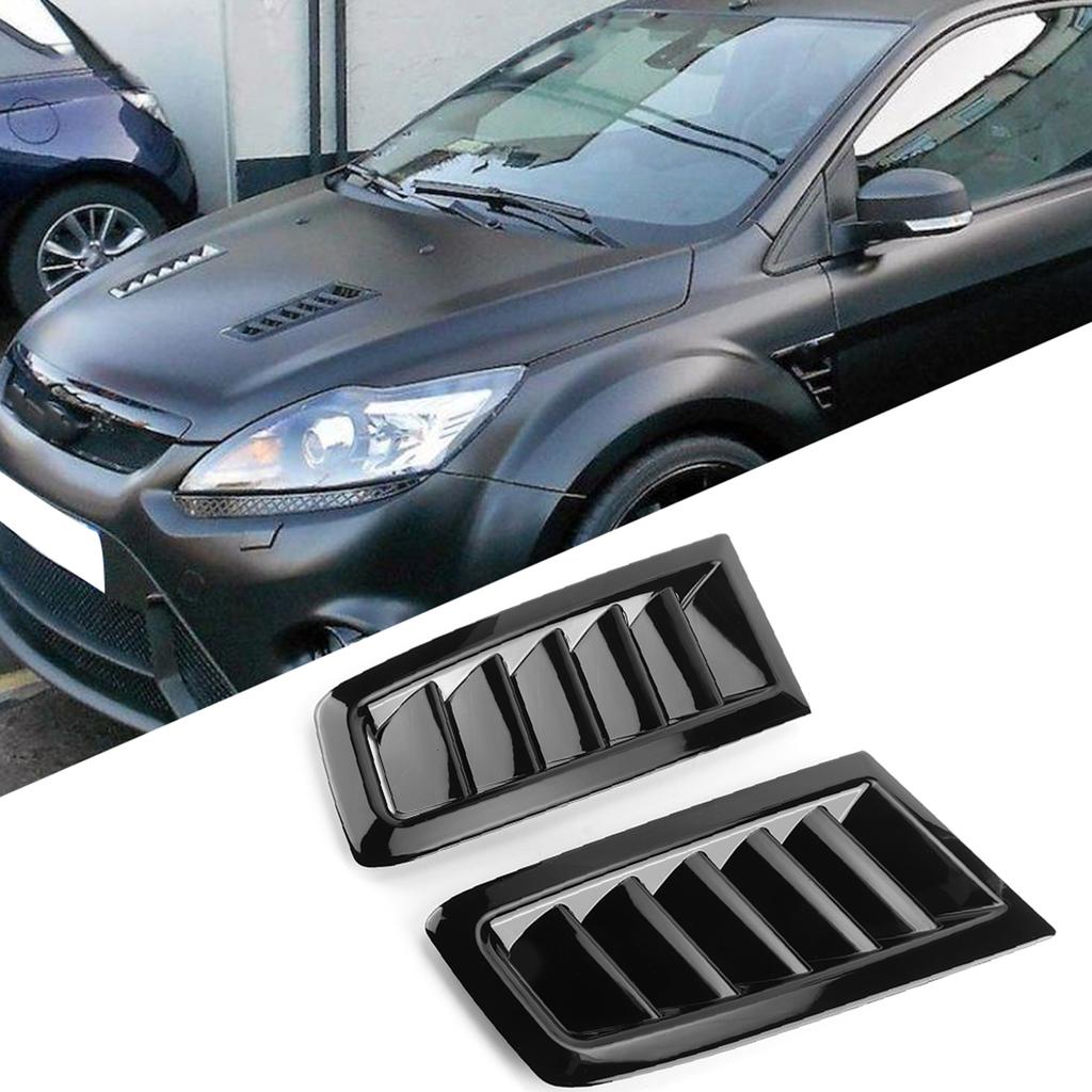Accessoire de Modification de Grille d'Aération de Capot en ABS pour Voiture S'adapte pour Ford Focus RS MK2Noir Brillant