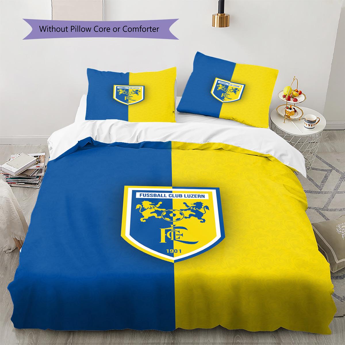 

FC Luzern Pattern Bedding Set Quilt Cover Pillowcase Home Decor Gift (1 * duvet cover + 2 * pillowcase, without core) 135x200cm