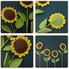 Crochet Sunflower Crochet Artificial Sun Flower Decor Knitted Wool Sunflowers Artificial Flower Wall Decor Wedding Bouquet - DD