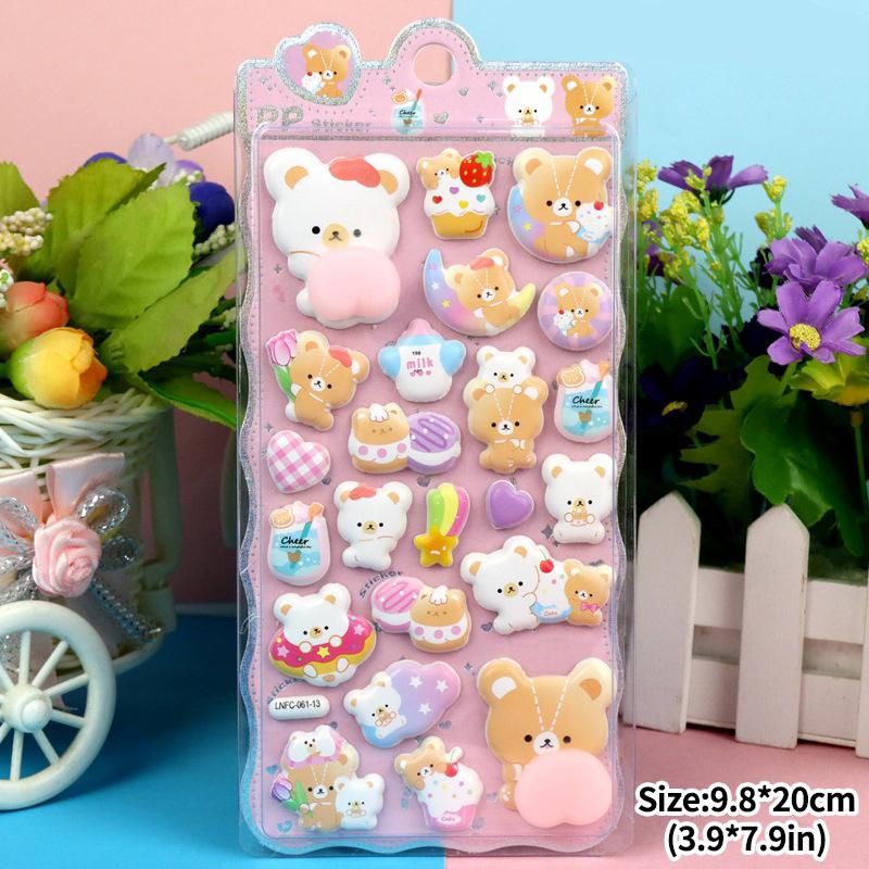 Kawaii Animals Butt Stickers Soft Pinched Happy Buttocks Sticker 3D Puffy Squishy Stress Relief Stickers DIY Phone Case Decor