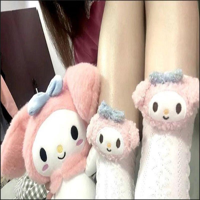 Cinnamoroll & Melody Cat Cartoon Socks - Women s Autumn/Winter Cute Lolita Style Thin Style Cartoon Socks