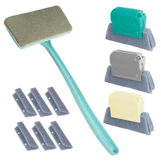 

Набор для чистки оконных экранов с 3 щетками с зазорами, 6 сменными тканевыми щетками для чистки сетчатых экранов, набор для чистки дорожек 1 Set