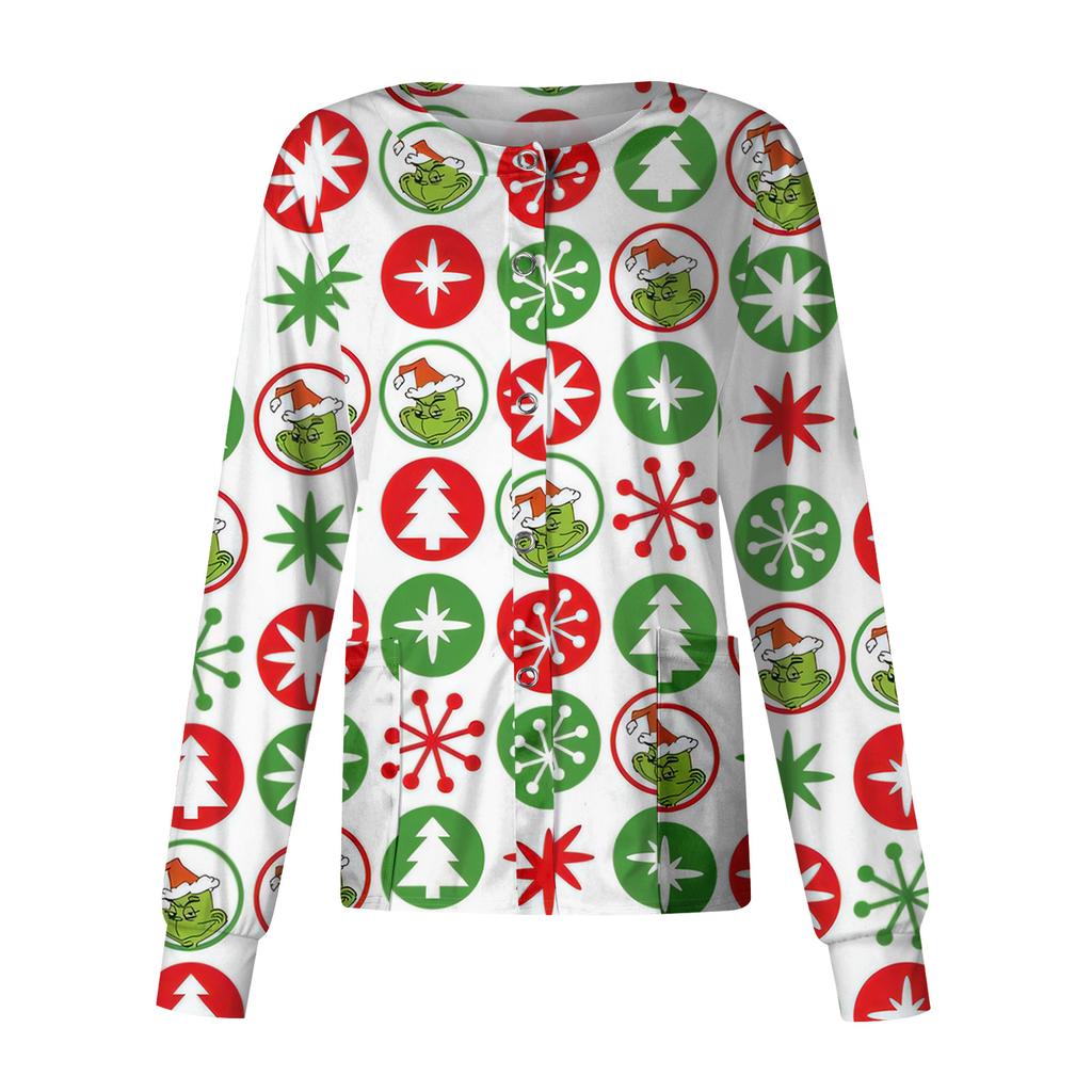 Women's Casual Long Sleeve Single Breasted  Printed Dry-nurse Top