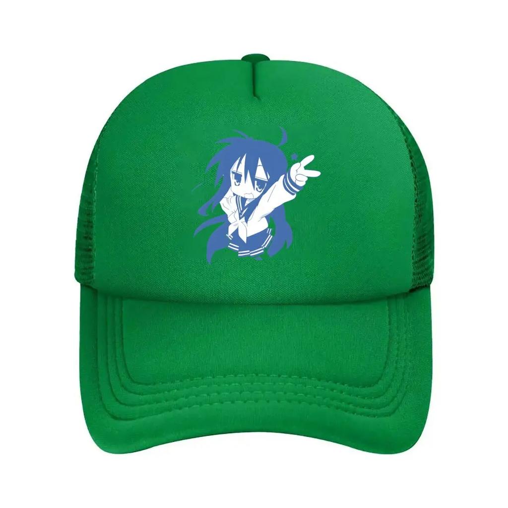 Anime Schulmädchen Manga Kunst Blauhaariger Charakter für Otaku oder Popkultur Netz Baseballkappe