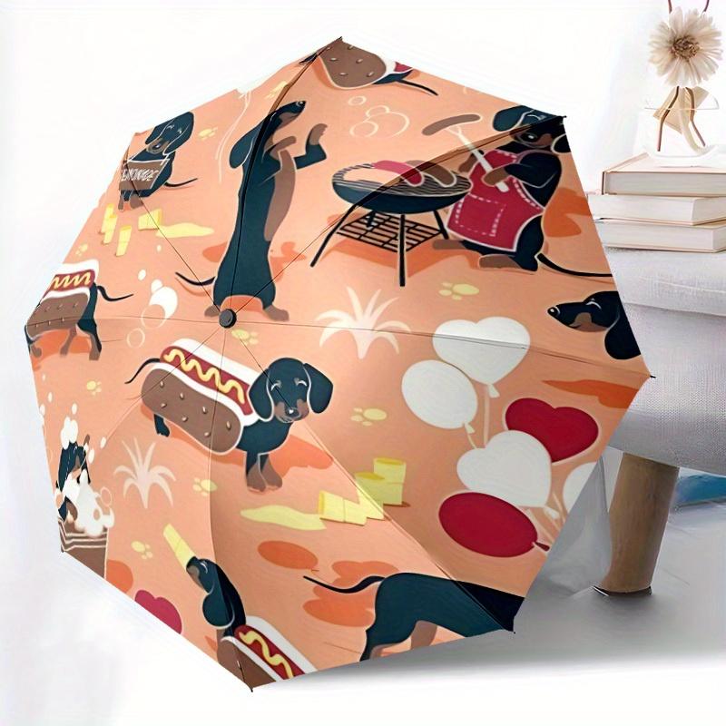 1pc Dachshund Party Automatic Open/Close Umbrella with One Touch Button,, Windproof Design   Lightweight Portable Umbrella for Women & Men6132
