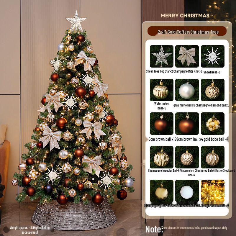 2025 White Flocked Snowy Christmas Tree Set with DIY Ornaments for Home Living Room