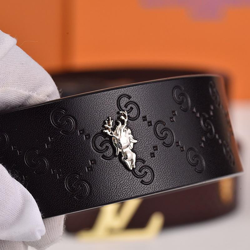 Herren Jugend Gürtel aus echtem Leder mit Karomuster und glatter Schnalle - Stilvoller Rindsleder Hüftgürtel für trendige Looks