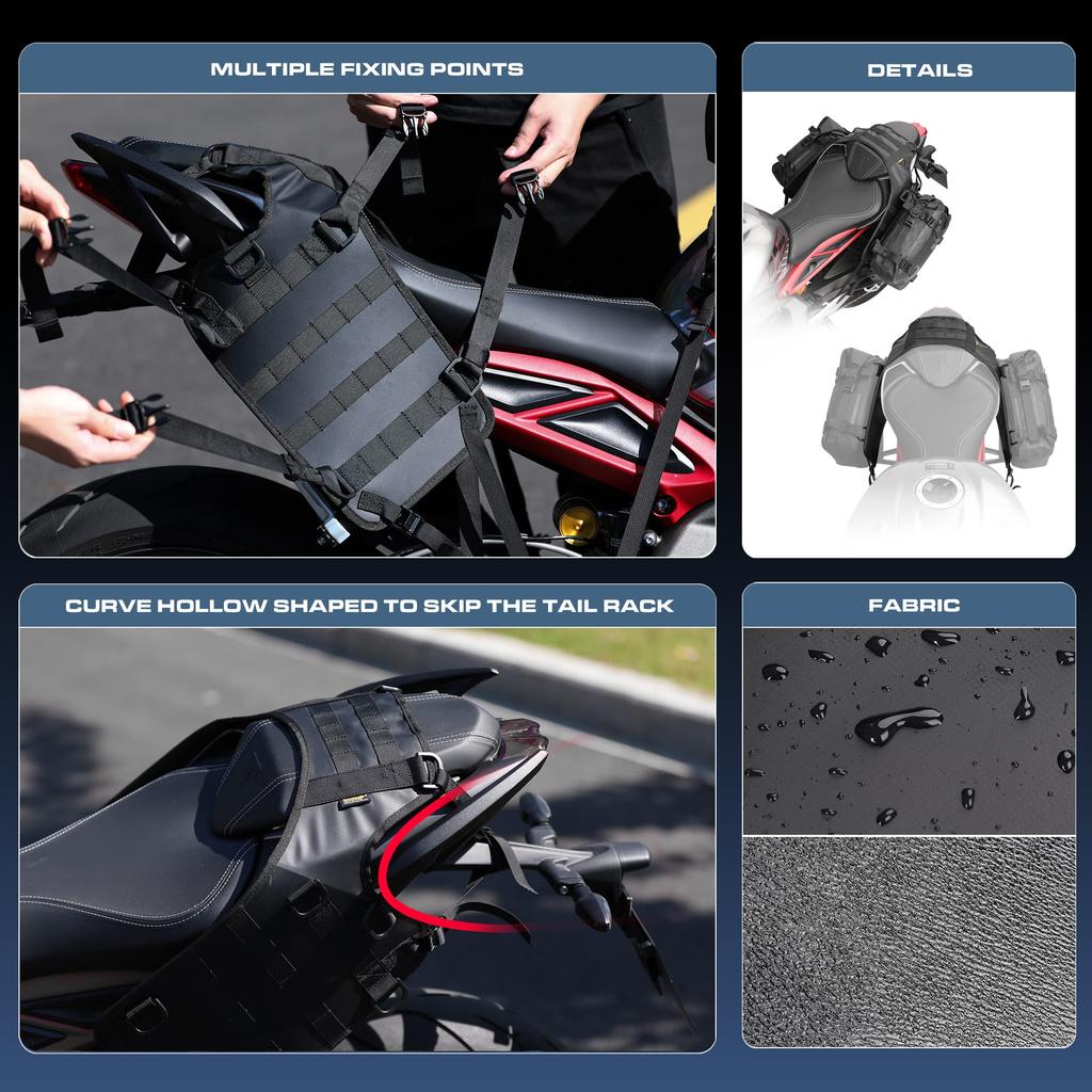 Rhinowalk Side Bag Base - Motorcycle Side Bag Fitting System - Easy Installation - Motorcycle Side Bag Holder - Increases Load Capacity - Universal Ty