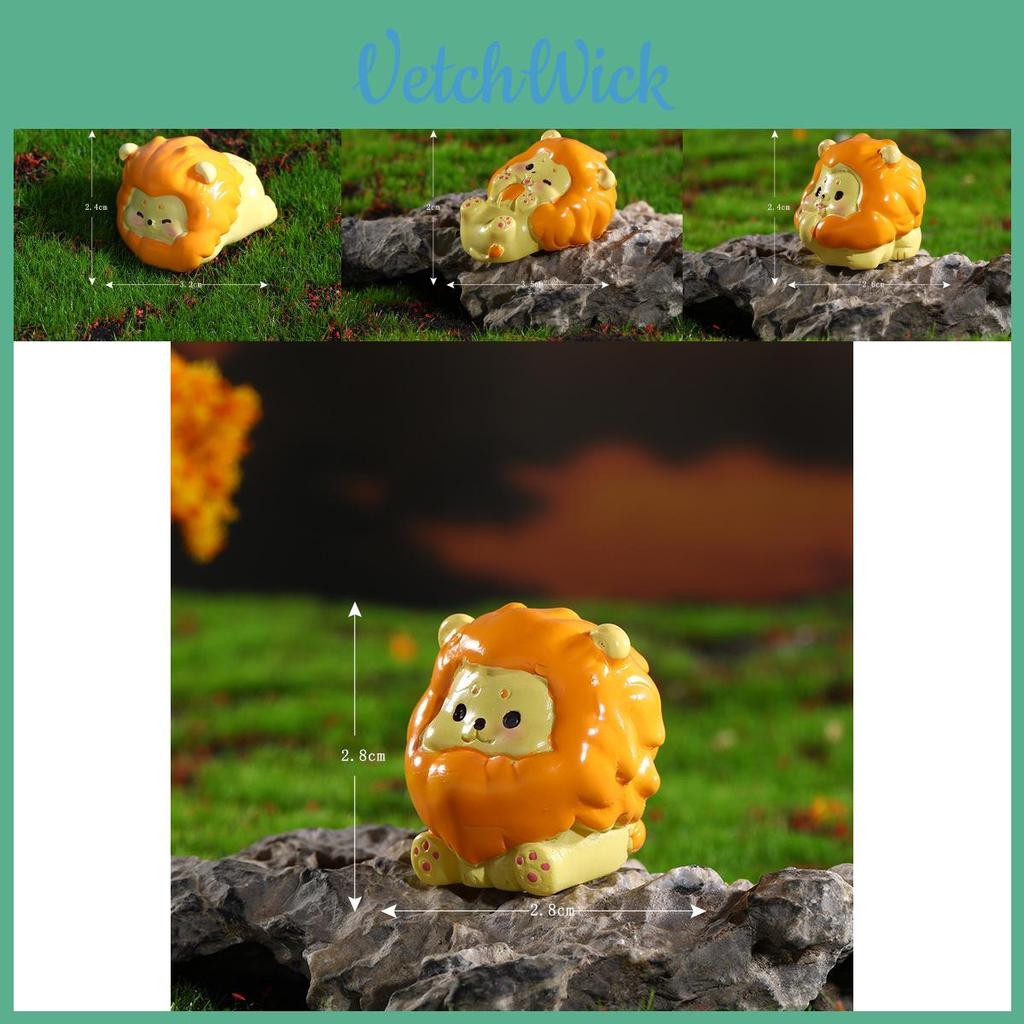 Adorable Resin Little Lions Set Of 8 Cute Cartoon Figurines Modern Decor