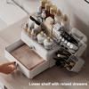 Desktop Cosmetics Storage Box Large Capacity Cosmetic Organizer with 2 Drawers Removable Multi-Compartment Box Makeup Organizer for Dresser