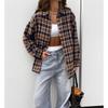 Women S Vintage Plaid Long Sleeve Loose Cardigan Shirt Summer Casual