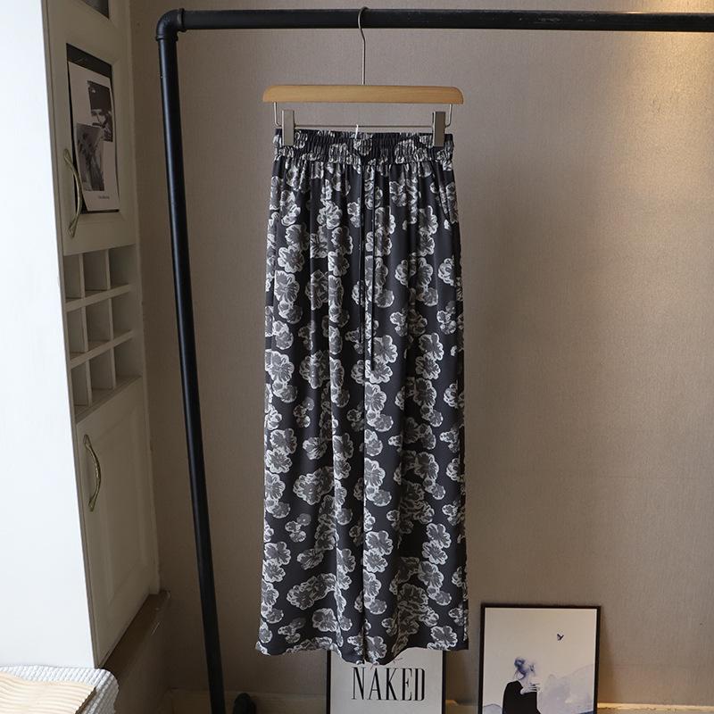 

2025 Summer Korean Style Elastic Waist Loose Women s Casual Long Pants L
